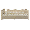 Full Size Daybed Wood Bed With Two Drawers, Natural Full Natural Solid Wood