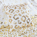 Metallic Animal Printed Comforter Set Twin Xl Ivory Gold Microfiber