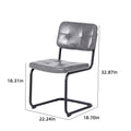 Ligth Grey Modern Simple Style Dining Chair Pu Leather Black Metal Pipe Dining Room Furniture Chair Set Of 2 Light Grey Pu Leather