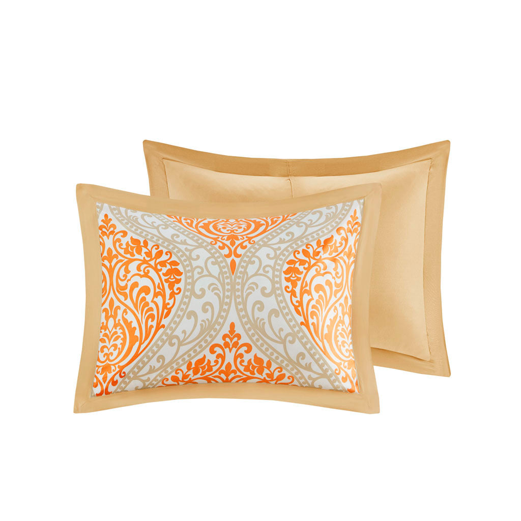 Comforter Set King Orange Polyester