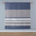 Striped Comforter Set With Bed Sheets Twin Blue Grey Polyester