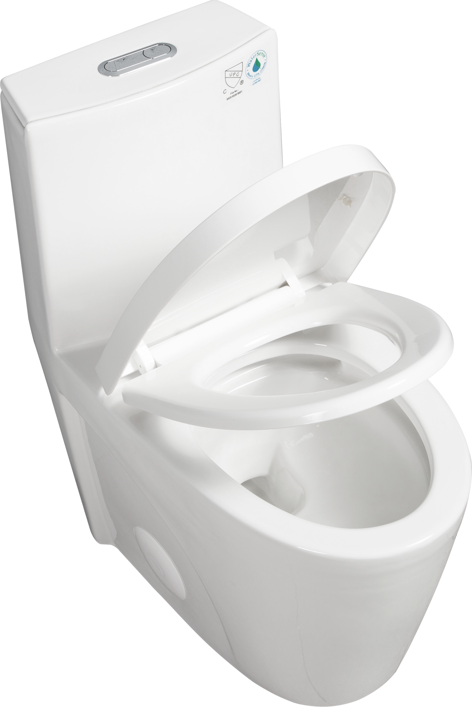 One Piece Toilet, 1.1 1.60 Gpf Water Efficient Dual Flush Elongated Comfort Height Floor Mounted, Standard Size Toilet With Soft Closing Seat Included, Glossy White 24T01 Gw Gloss White Ceramic