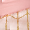 Metallic Printed Comforter Set Full Blush Gold Polyester