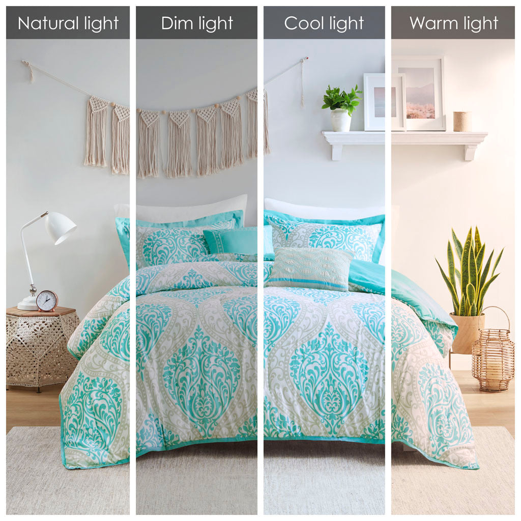 Comforter Set Twin Aqua Polyester