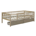 Twin Size Daybed Wood Bed With Two Drawers, Natural Twin Natural Solid Wood