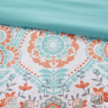 Boho Comforter Set With Bed Sheets Queen Aqua Polyester