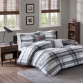 Plaid Comforter Set Twin Black Polyester