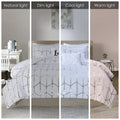 Metallic Printed Comforter Set Twin Xl White Silver Polyester