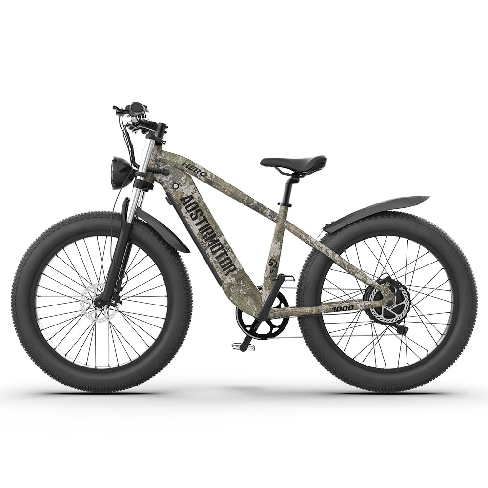 E Bike 26"1000W Electric Bike 52V 20Ah Battery Samsung All Terrain Ebike Mountain Bicycle Camouflage Lime Green Aluminium Alloy