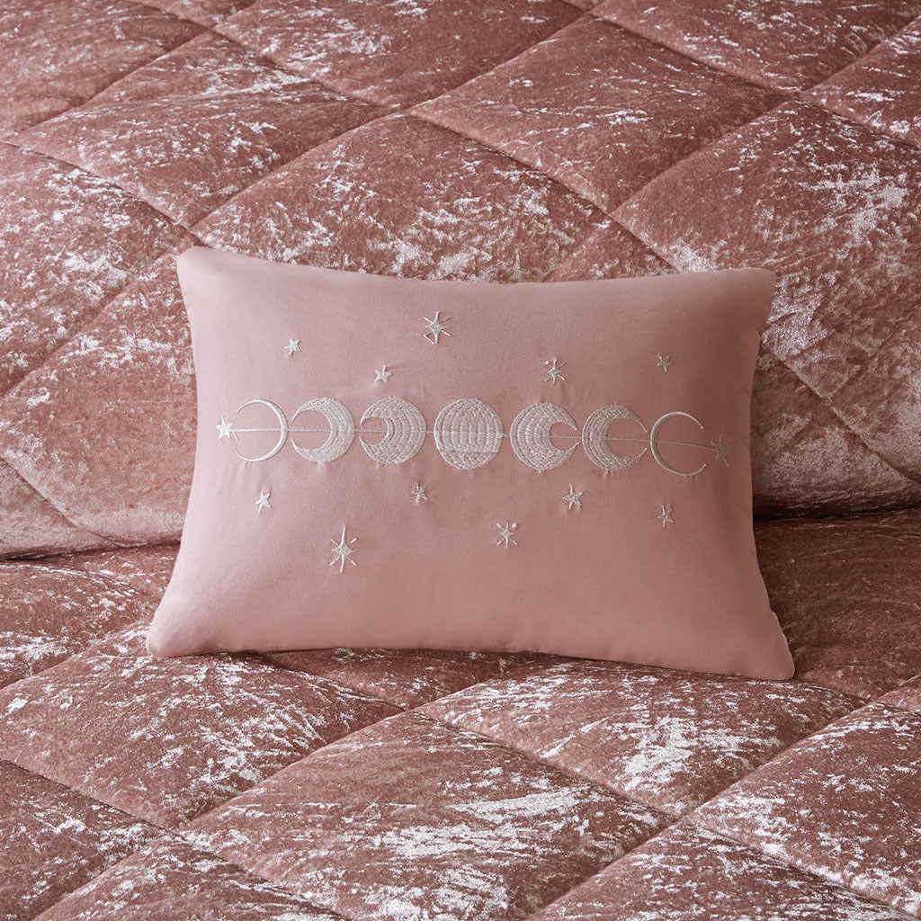 Velvet Comforter Set Full Blush Polyester