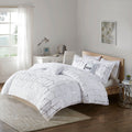 Metallic Printed Comforter Set Twin Xl White Silver Polyester