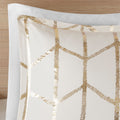 Metallic Printed Comforter Set Twin Ivory Gold Polyester