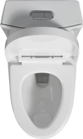 1.1 1.6 Gpf Dual Flush 1 Piece Elongated Toilet With Soft Close Seat Gloss White, Water Saving, Modern, Stylish Design 23T01 Gw Gloss White Ceramic