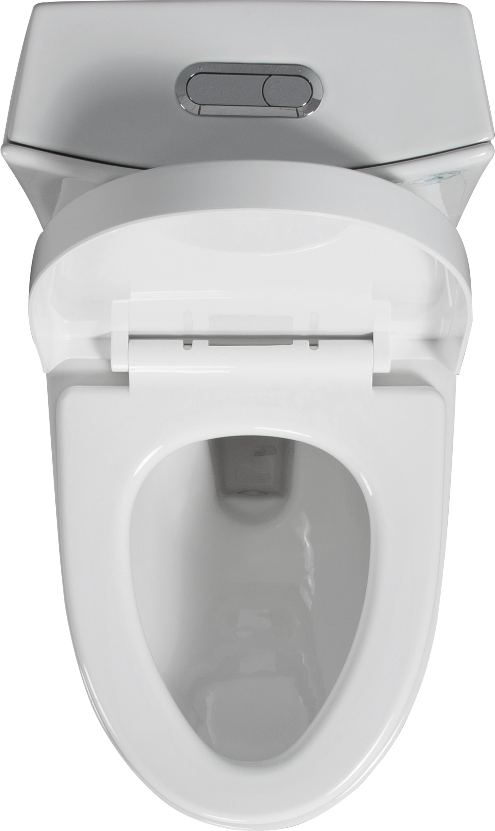 1.1 1.6 Gpf Dual Flush 1 Piece Elongated Toilet With Soft Close Seat Gloss White, Water Saving, Modern, Stylish Design 23T01 Gw Gloss White Ceramic