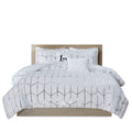 Metallic Printed Comforter Set Twin Xl White Silver Polyester