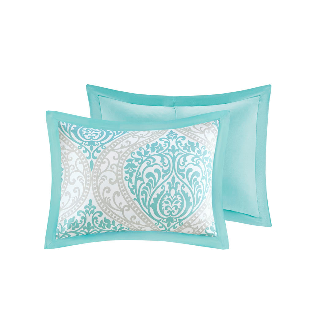 Comforter Set King Aqua Polyester