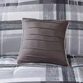 Plaid Comforter Set Twin Black Polyester