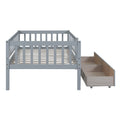 Twin Size Daybed Wood Bed With Two Drawers, Gray Twin Gray Solid Wood