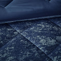 Velvet Comforter Set Full Navy Polyester