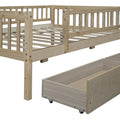 Full Size Daybed Wood Bed With Two Drawers, Natural Full Natural Solid Wood