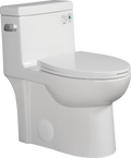 1.28 Gpf Single Flush One Piece Toilet, Water Saving Elongated Comfort Height Floor Mounted, Soft Closing Seat, 1000 Gram Map Flushing Score Toilet, Gloss White 23T03 Gw Gloss White Ceramic