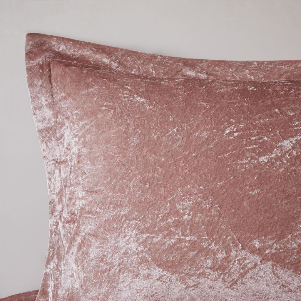 Velvet Comforter Set King Blush Polyester