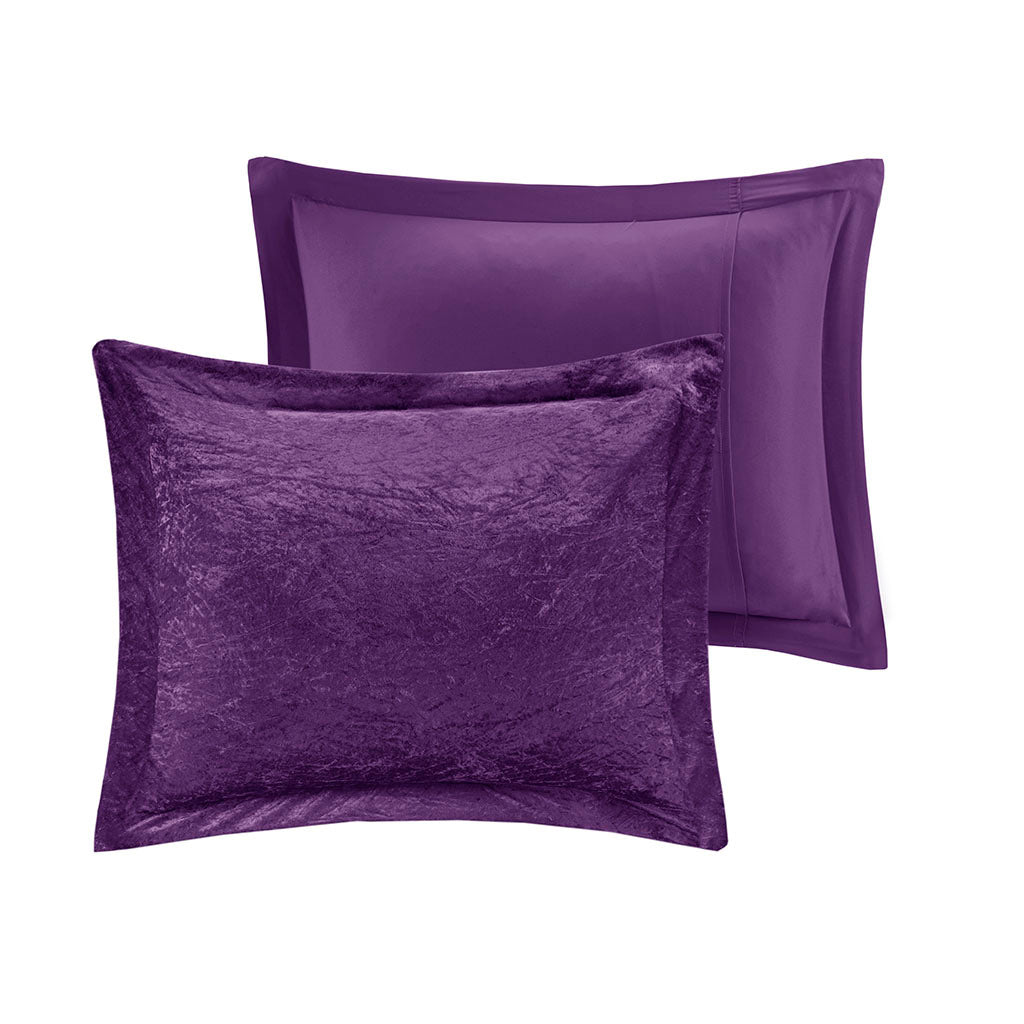 Velvet Comforter Set King Purple Polyester