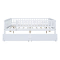 Full Size Daybed Wood Bed With Two Drawerswhite Full White Solid Wood