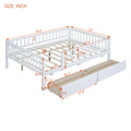 Full Size Daybed Wood Bed With Two Drawerswhite Full White Solid Wood