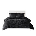 Velvet Comforter Set King Black Polyester