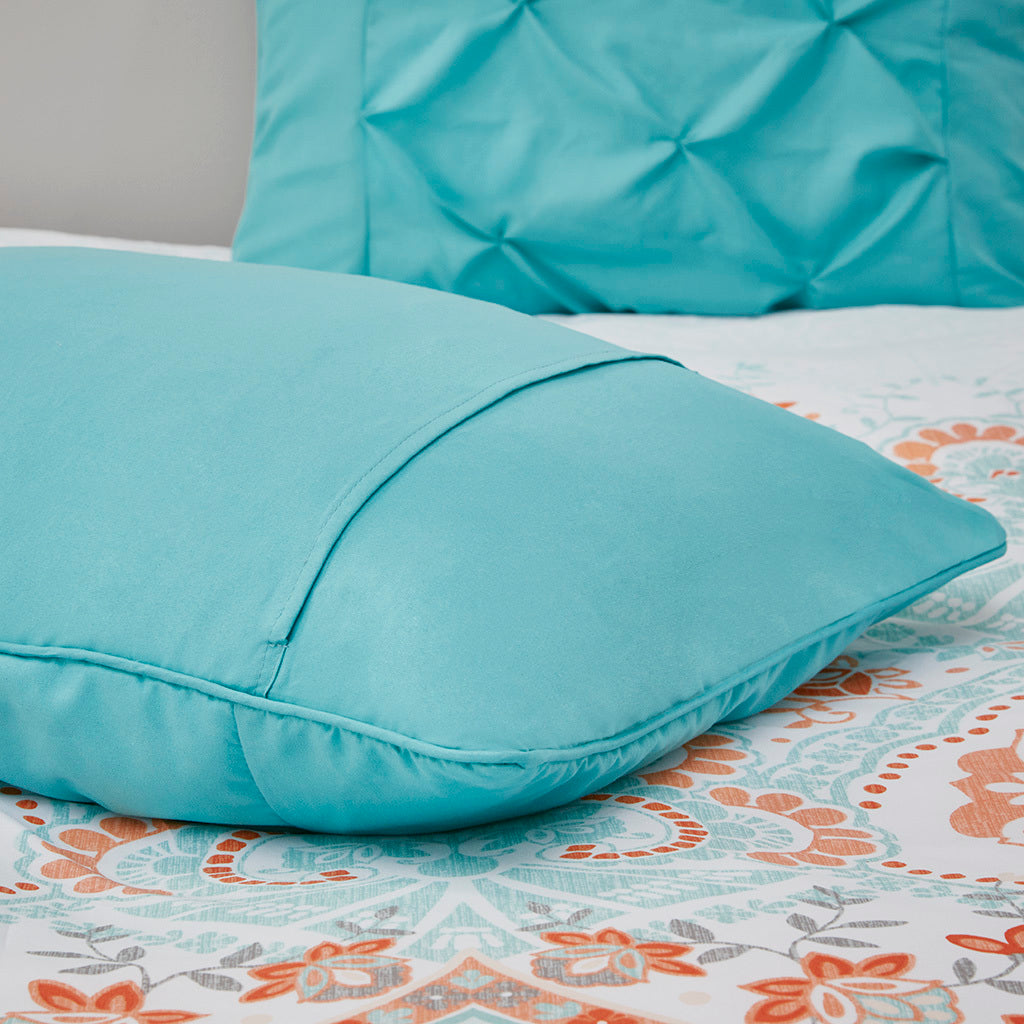 Boho Comforter Set With Bed Sheets Queen Aqua Polyester