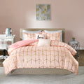 Metallic Printed Comforter Set Twin Blush Gold Polyester