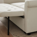 Artemax 55'' Modern Shiny Velvet Convertible Loveseat Sleeper Sofa Couch W 2 Lumbar Pillows, Adjustable Pull Out Bed And Removable Armrest For Nursery, Living Room, Apartment, Home Office Beige Foam Velvet