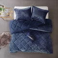 Felicia Velvet Comforter Set King Navy Cotton