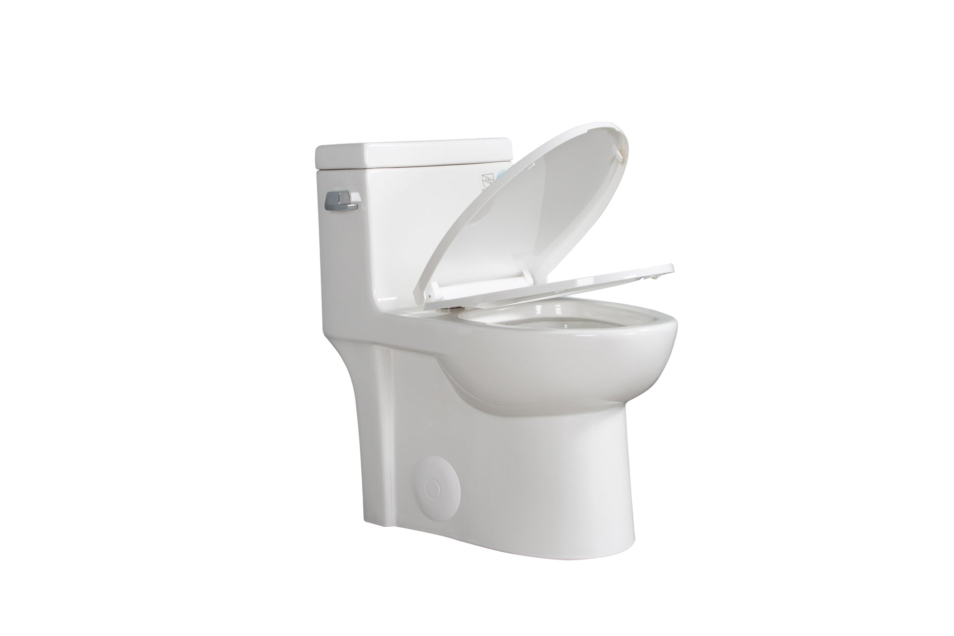 1.28 Gpf Single Flush One Piece Toilet, Water Saving Elongated Comfort Height Floor Mounted, Soft Closing Seat, 1000 Gram Map Flushing Score Toilet, Gloss White 23T03 Gw Gloss White Ceramic