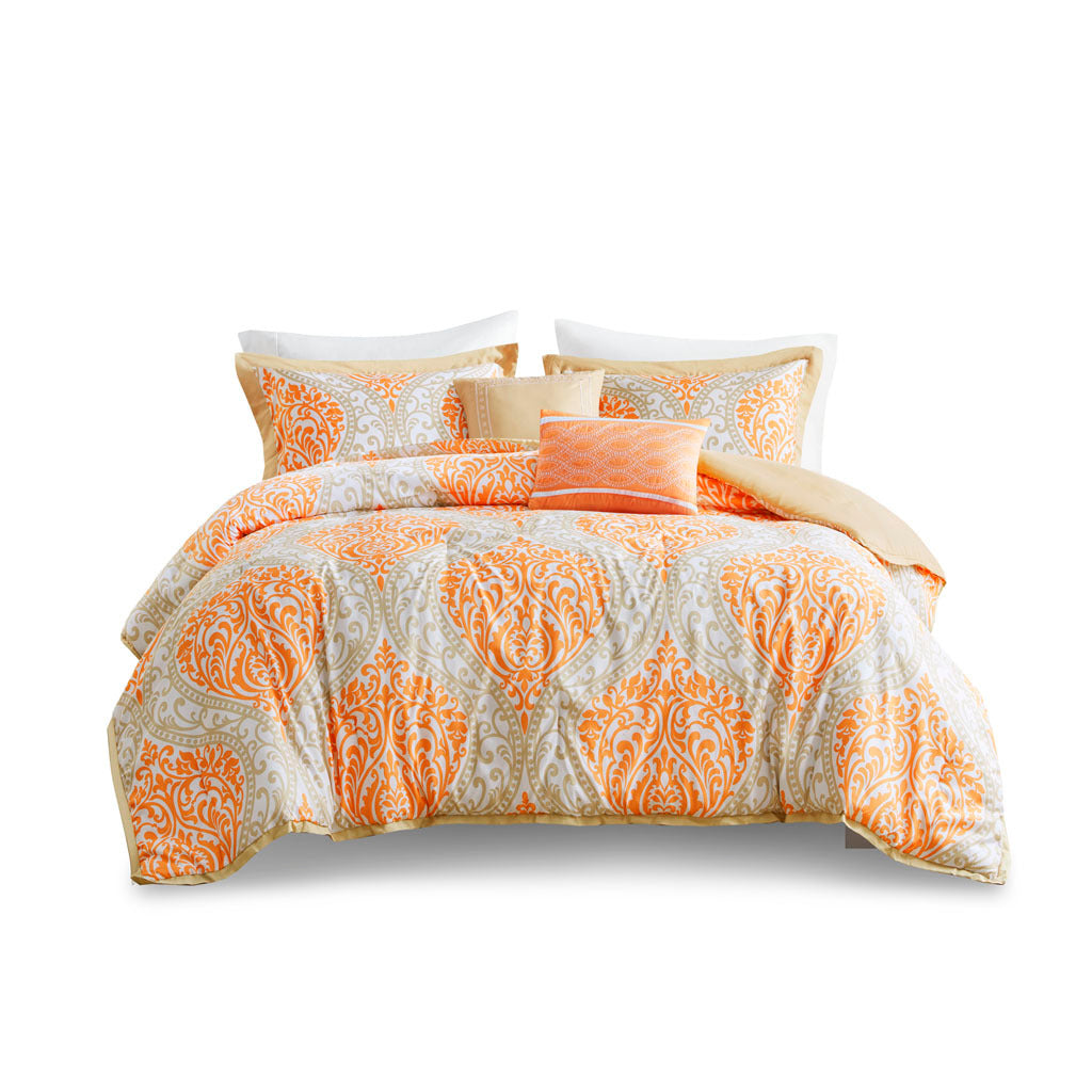 Comforter Set Twin Orange Polyester