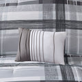 Plaid Comforter Set Twin Black Polyester