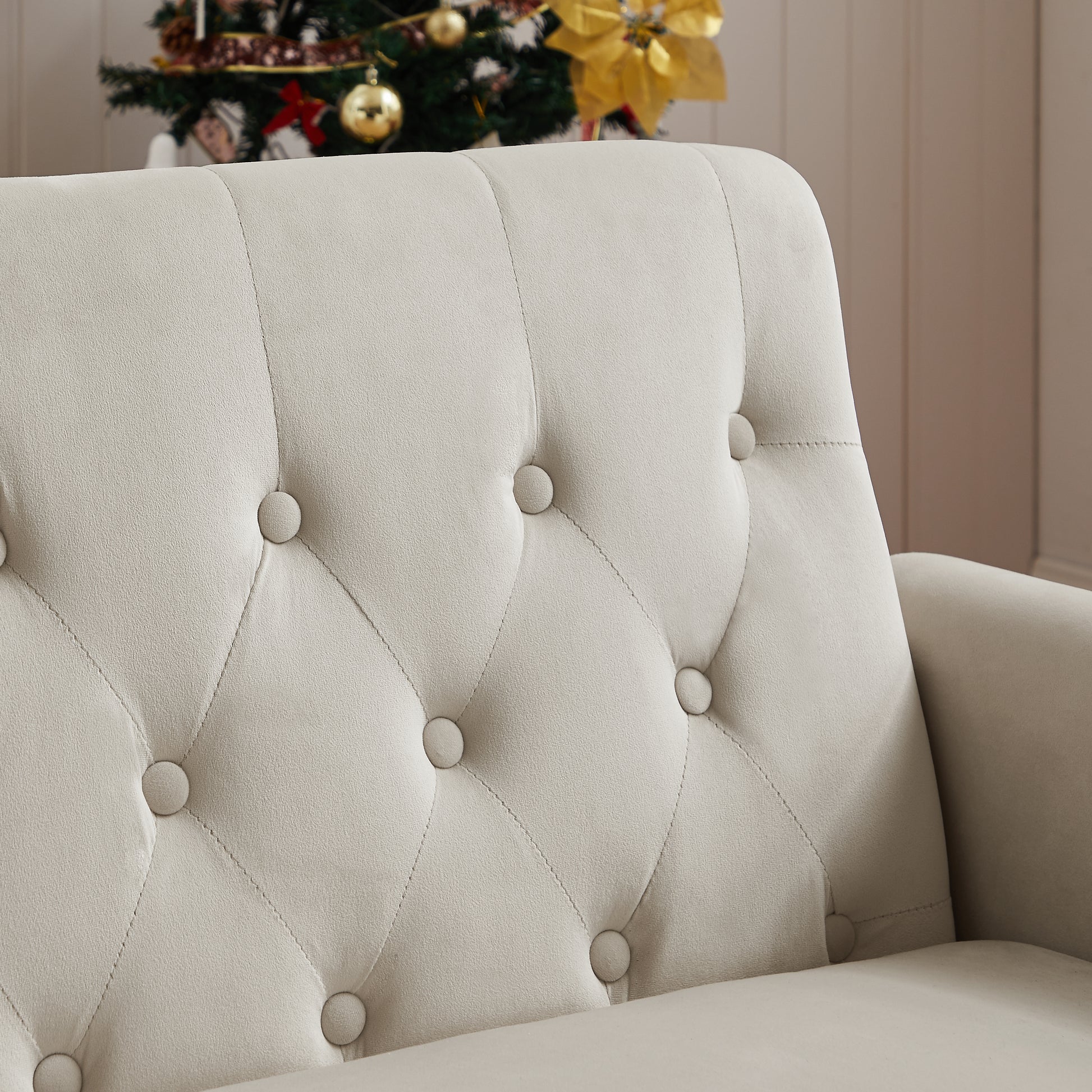 Artemax 55'' Modern Shiny Velvet Convertible Loveseat Sleeper Sofa Couch W 2 Lumbar Pillows, Adjustable Pull Out Bed And Removable Armrest For Nursery, Living Room, Apartment, Home Office Beige Foam Velvet