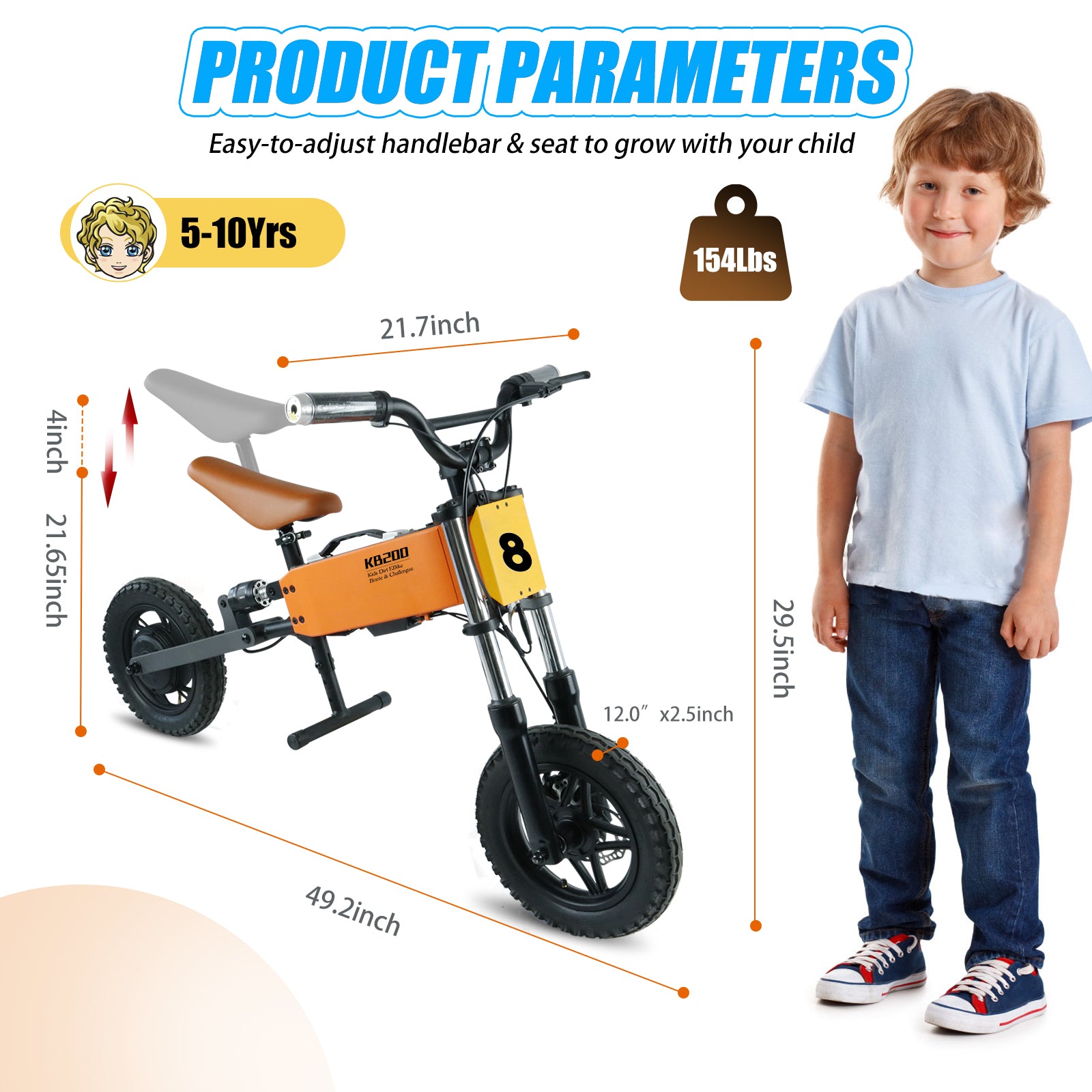 Children'S Outdoor Off Road Electric Bicycle Orange Aluminium Alloy Aluminium Alloy