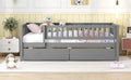 Twin Size Daybed Wood Bed With Two Drawers, Gray Twin Gray Solid Wood