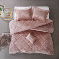 Velvet Comforter Set Full Blush Polyester