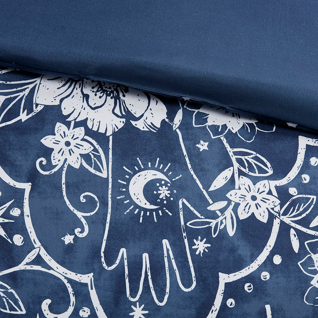 Celestial Comforter Set Twin Navy Polyester