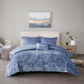 Velvet Duvet Cover Set Full Blue Polyester