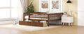 Full Size Daybed Wood Bed With Two Drawers, Walnut Full Walnut Solid Wood