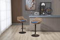 Coolmore Modern Swivel Bar Stools Set Of 2 Adjustable Counter Height Chairs With Footrest For Kitchen, Dining Room Blue Blue Primary Living Space Foam Linen