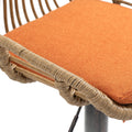 Coolmore Swivel Bar Stools Set Of 2 Adjustable Counter Height Chairs With Footrest For Kitchen, Dining Room 2Pc Set Orange Polyester