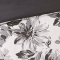 Floral Print Duvet Cover Set Full White Black Microfiber