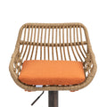 Coolmore Swivel Bar Stools Set Of 2 Adjustable Counter Height Chairs With Footrest For Kitchen, Dining Room 2Pc Set Orange Polyester