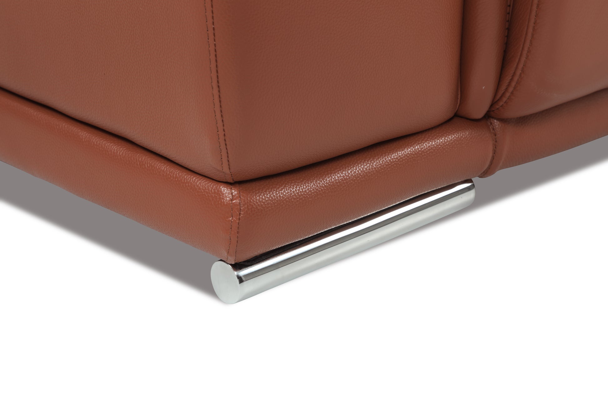 Genuine Italian Leather Power Reclining Sofa Camel Foam Leather
