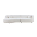 Luxury Modern Style Living Room Upholstery Curved Sofa With Chaise 2 Piece Set, Left Hand Facing Sectional, Boucle Couch, White White Boucle 3 Seat